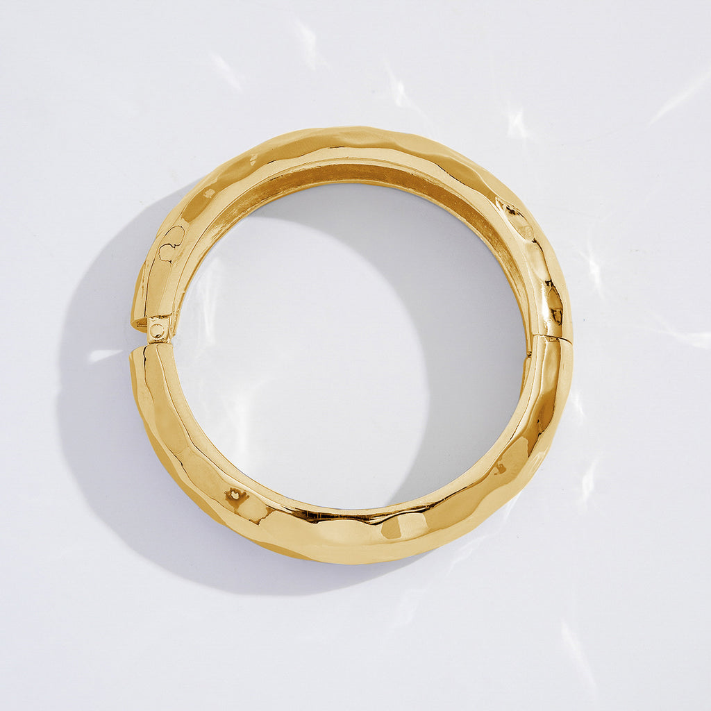 Beaten Finish 18K Gold Silver Anti Tarnish Kada Bangle Bracelet Bulk