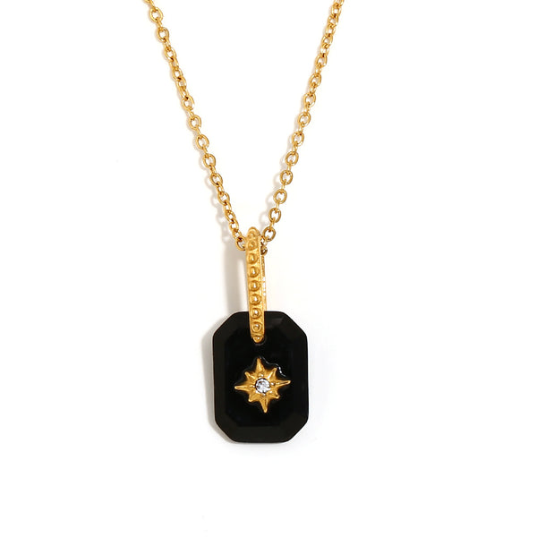 Star Black 18K Gold Acrylic Necklace Pendant Chain For Women Bulk Main image