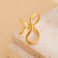 Wave Glossy 18K Gold Plated Silver Anti Tarnish Adjustable Ring Bulk