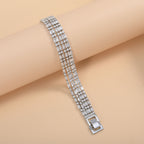 Wholesale Layered Luxury Five Row Gold Silver Plated CZ Copper Bracelet
