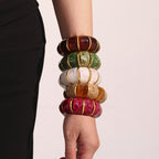 Glossy Multi Gold Resin Stainless Steel Stackable Bracelet Bulk