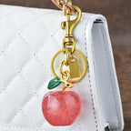 Apple Red Black Blue 18K Gold Plated Charm Keychain For Men Women