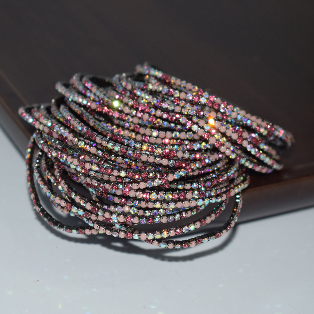 18K Gold Silver Multi Rhinestone Bracelet Bangle Adjustable Women Bulk
