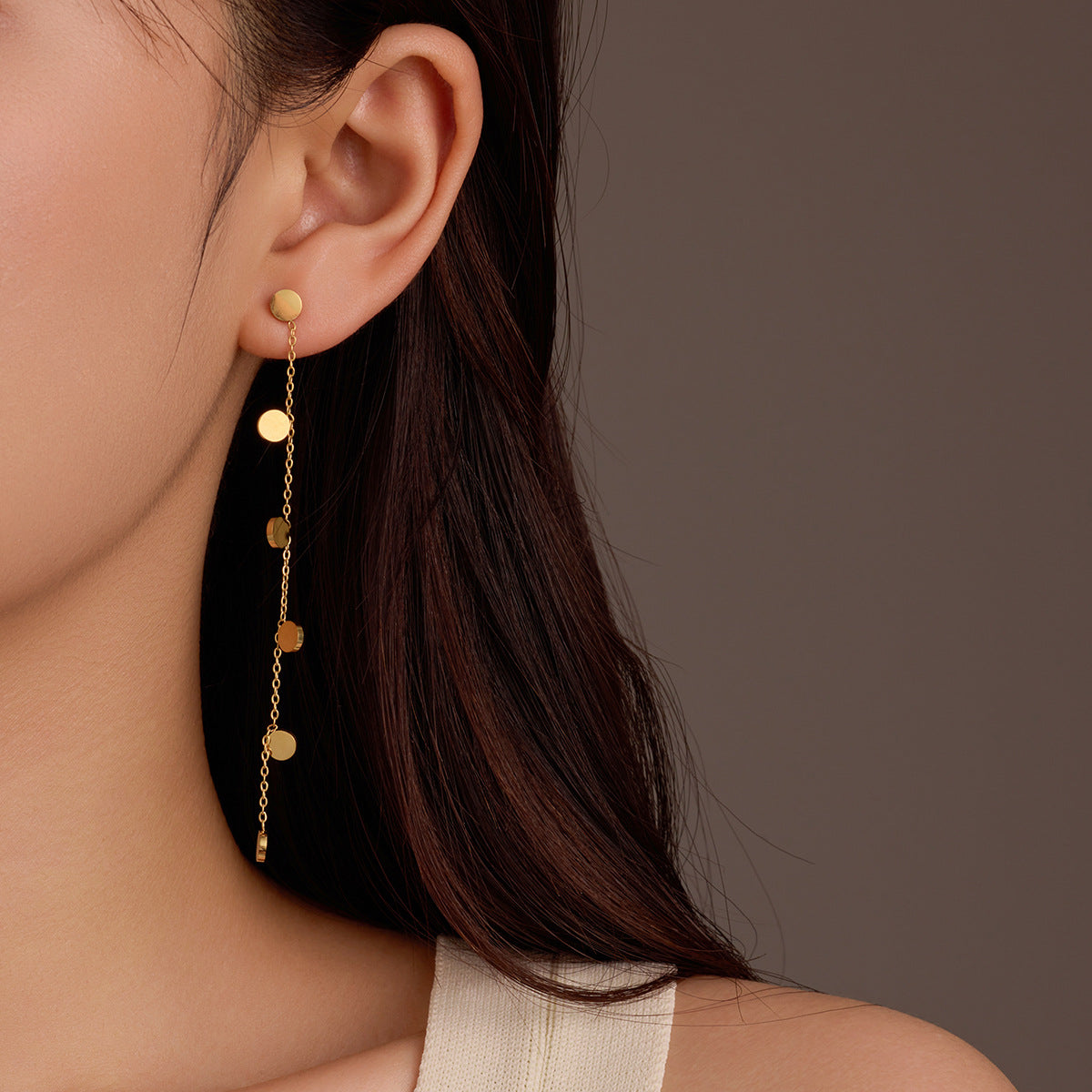 18K Gold Silver Stainless Steel Anti Tarnish Dangle Long Tassel Chain Earrings For Women