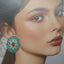 Multi Color Abstract Geometric Gold Beads Dangler Earrings Women Bulk