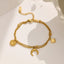 Moon And Star 18K Gold Stainless Steel Charm Chain Bracelet Bulk