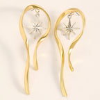 Designer Starburst Long Gold Anti Tarnish Copper Drop Earrings Bulk