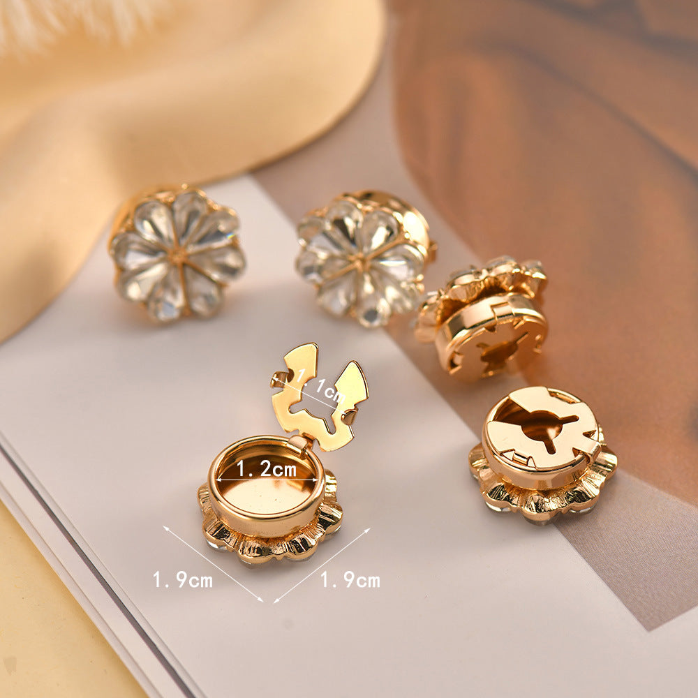 Flower 18K Gold Kundan Single Shirt Button Cover For Unisex Bulk