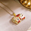 Elephant CZ Enamel 18K Gold Anti Tarnish Necklace Pendant Chain Bulk