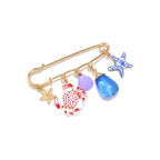 Multi Color Ocean Safety Pin Gold Enamel Brooch For Women Bulk