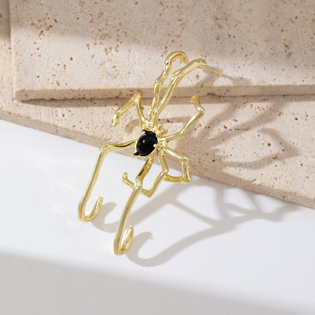 Gothic Spider Design Gold Silver Plated CZ Single Ear Cuff Earrings Bulk