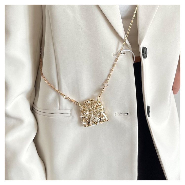 Cubic Zirconia 18K Gold Silver Banquet Shoulder Chain Small Bag Bulk
