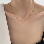 Solitaire 18K Gold CZ Stainless Steel Anti Tarnish Necklace Chain Bulk