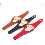 Beaten Finish 18K Gold Plated Pu Leather Wrist Band Bracelet Bulk