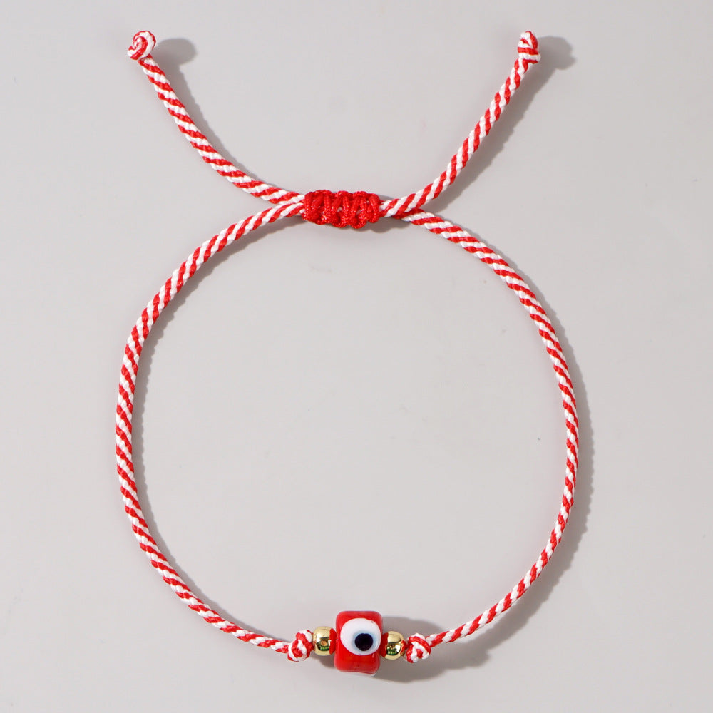 Multi Color Evil Eye Sqaure  Beads Bracelet Wrist Wear For Women Bulk