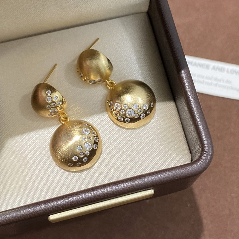 Modern Matte Design Gold CZ Anti Tarnish Copper Hoop Earrings Wholesale