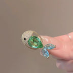 Multi Color Fish Gold Cubic Zirconia Copper Brooch For Women Bulk