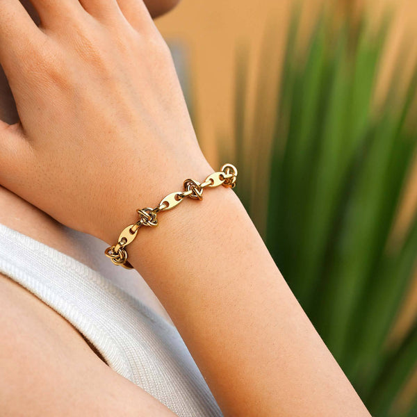 Bulk Chunky Link Chain Gold Silver Plain Stainless Steel Bracelet Secondary image
