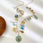 Luxury Multi Color Turquoise Gold Plated Beads Copper Necklace Bulk
