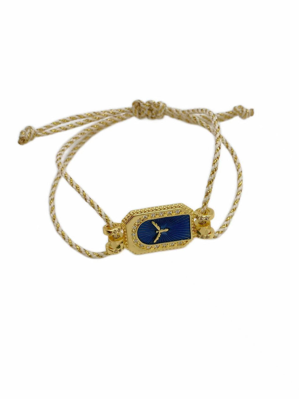 Evil Eye Bird Star 18K Gold CZ Enamel Adjustable Thread Bracelet Bulk