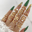 Various Design 18K Gold Free Size Ring Combo Set For Women Bulk