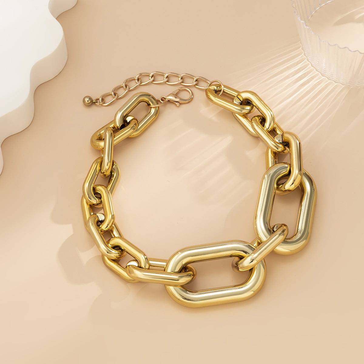 Curb Single Layer Gold Silver Hip Hop Joint Link Chain Necklace Bulk Main image