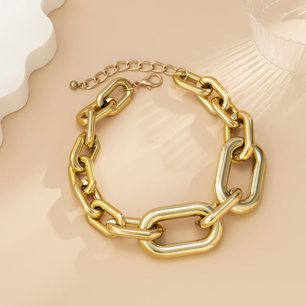 Curb Single Layer Gold Silver Hip Hop Joint Link Chain Necklace Bulk Main image