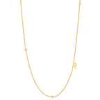 Initial Alphabets Letters 18K Gold Cubic Zirconia Stainless Steel Anti Tarnish Necklace For Women
