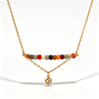 Multi Color Gemstone Beads Gold CZ Anti Tarnish Copper Necklace Bulk