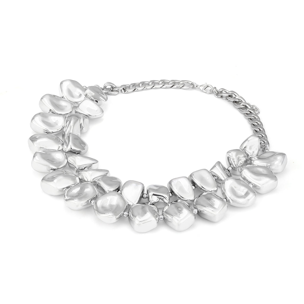 Designer Dual Tone Layered Gold Silver Plated Necklace For Women Bulk