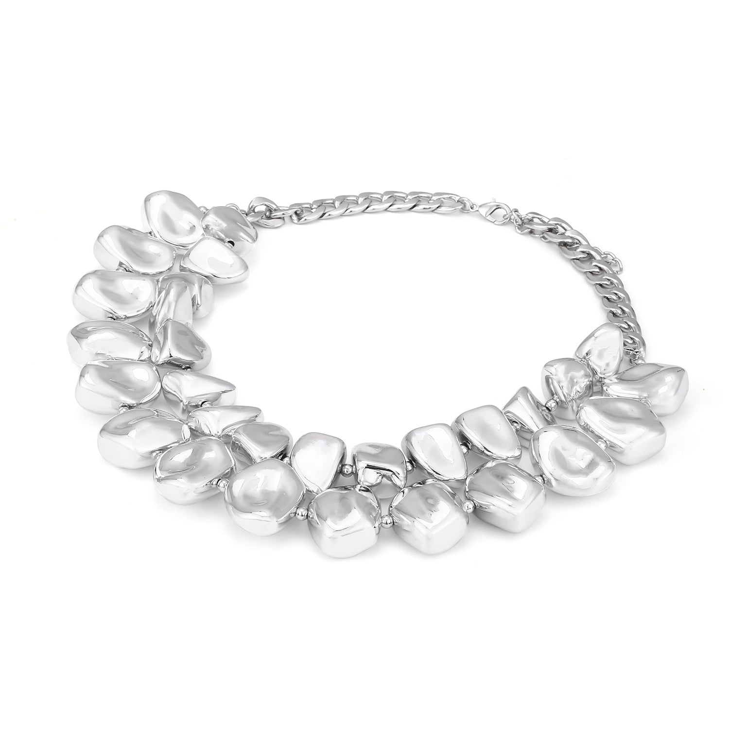 Designer Dual Tone Layered Gold Silver Plated Necklace For Women Bulk