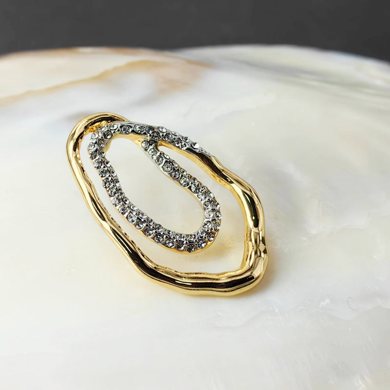 Two Tone 18K Gold Cubic Zirconia Anti Tarnish Dangler Earrings Bulk