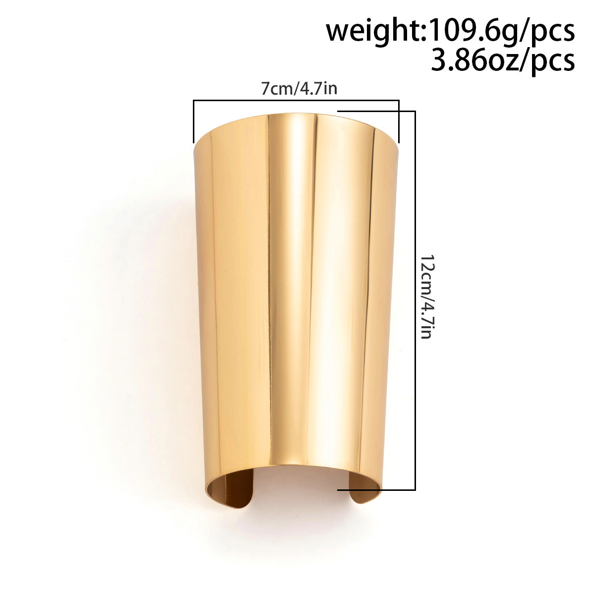 Glossy 18K Gold Silver Wide Cuff Bracelet For Women Bulk