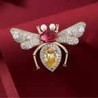 Multi Color Bee Gold Plated Rhinestone Brooch For Women Bulk