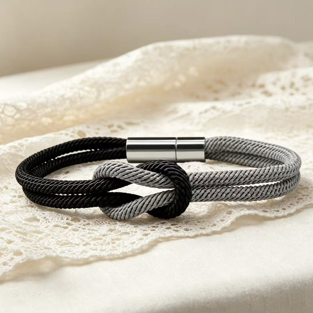 Multi Color Infinity Knot Silver Plain Fabric Bracelet For Women Bulk