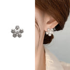 Flower Pearl 18K Gold Silver CZ Anti Tarnish Stud Earring Bulk