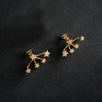 Celestial Constellation Star Gold Silver CZ Copper Stud Earrings Bulk