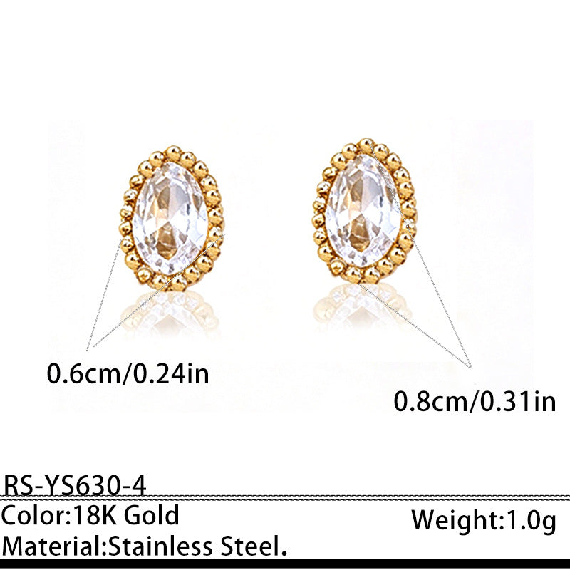 Designer Round Teardrop Square Heart Gold CZ Copper Stud Earrings Bulk