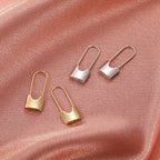 Bulk Modern Lock Shape Gold Silver Plated Plain Alloy Hoop Earrings