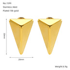 Triangle Shape Gold Stainless Steel Anti Tarnish Dangler Earring Bulk