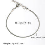18K Gold Stainless Steel Anti Tarnish Snake Slim Chain Anklet Bulk