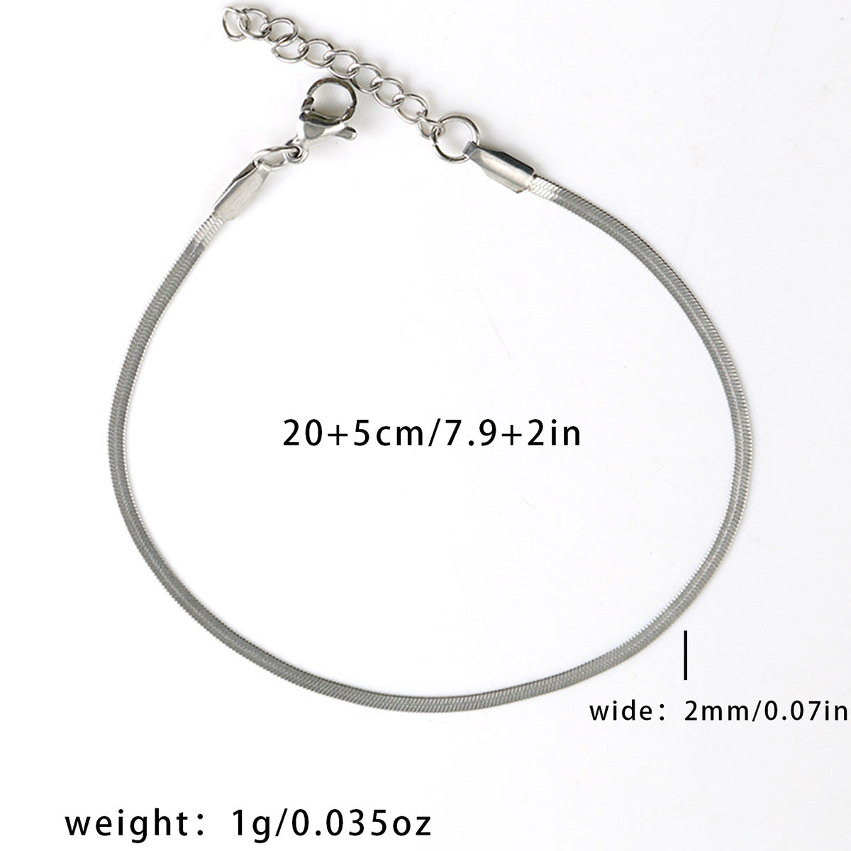 18K Gold Stainless Steel Anti Tarnish Snake Slim Chain Anklet Bulk