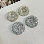 Round Silver White Cubic Zirconia Stud Earring For Women Bulk