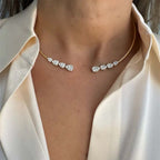 18K Gold Rhinestone Adjustable Choker Hasli Necklace For Women Bulk