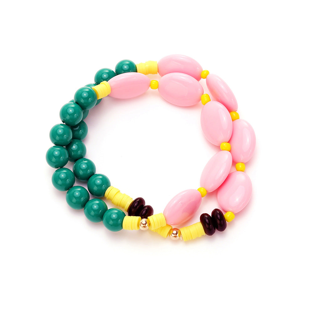 Colorful Layered Gemstone Gold Plated Beads Bracelet For Women Bulk