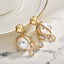 Gold Silver Pearl Cubic Zirconia Copper Drop Earrings For Women Bulk