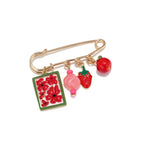 Designer Fruit Gold Plated Enamel Beads Alloy Brooch For Women Bulk