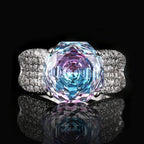 Rose Solitaire Cubic Zirconia Silver Anti Tarnish Adjustable Ring Bulk