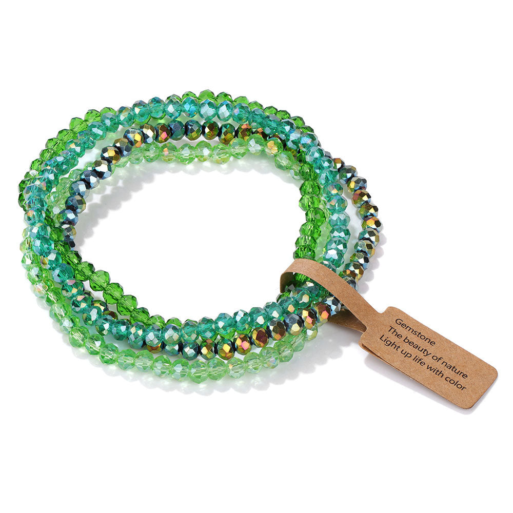 Triple Layer Multicolor Beads Adjustable Layer Stackable Bracelet Bulk