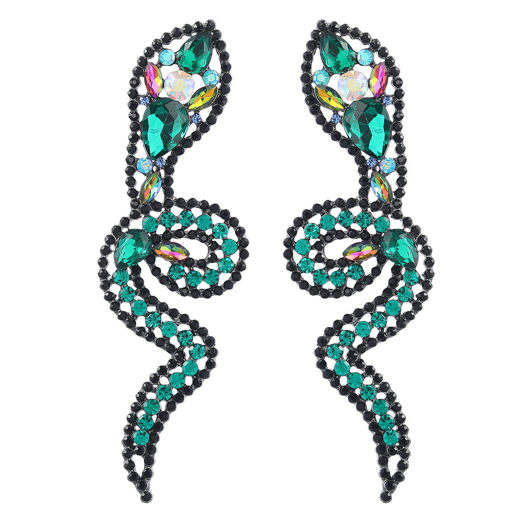 Gold Silver Green Black Multi Gemstone Anti Tarnish Dangler Drop Earring For Women